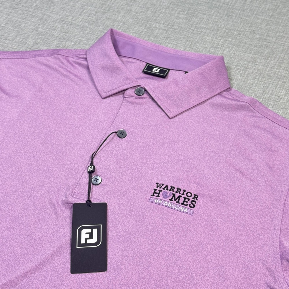 FootJoy Speckle Print Golf Polo Shirt Men M Pink Purple Short Sleeve Performance
